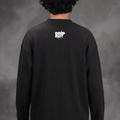 Boxyfit Black henley waffle