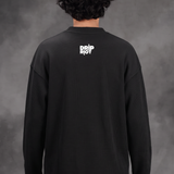 Boxyfit Black henley waffle
