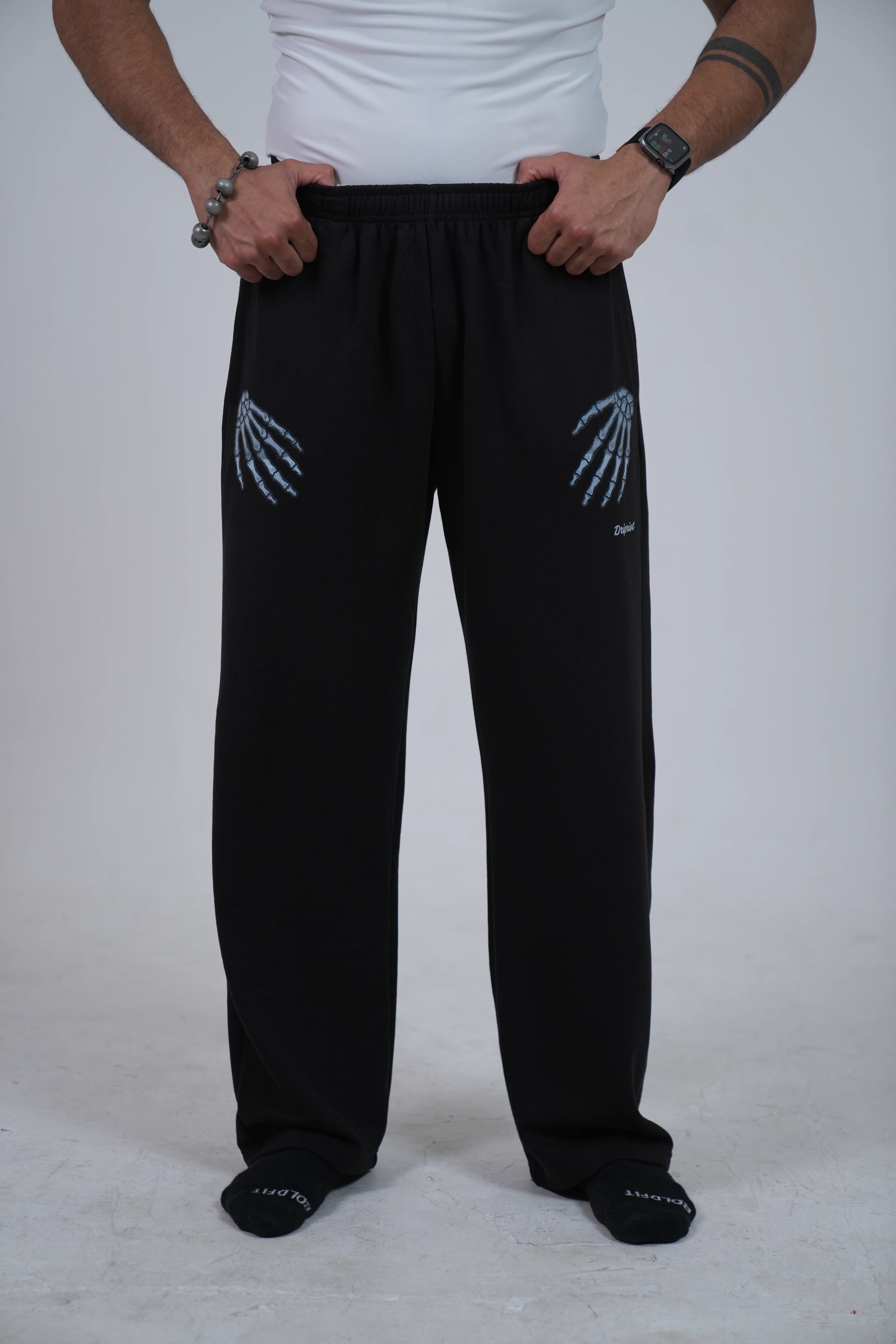 Black Skeleton Hand Jogger