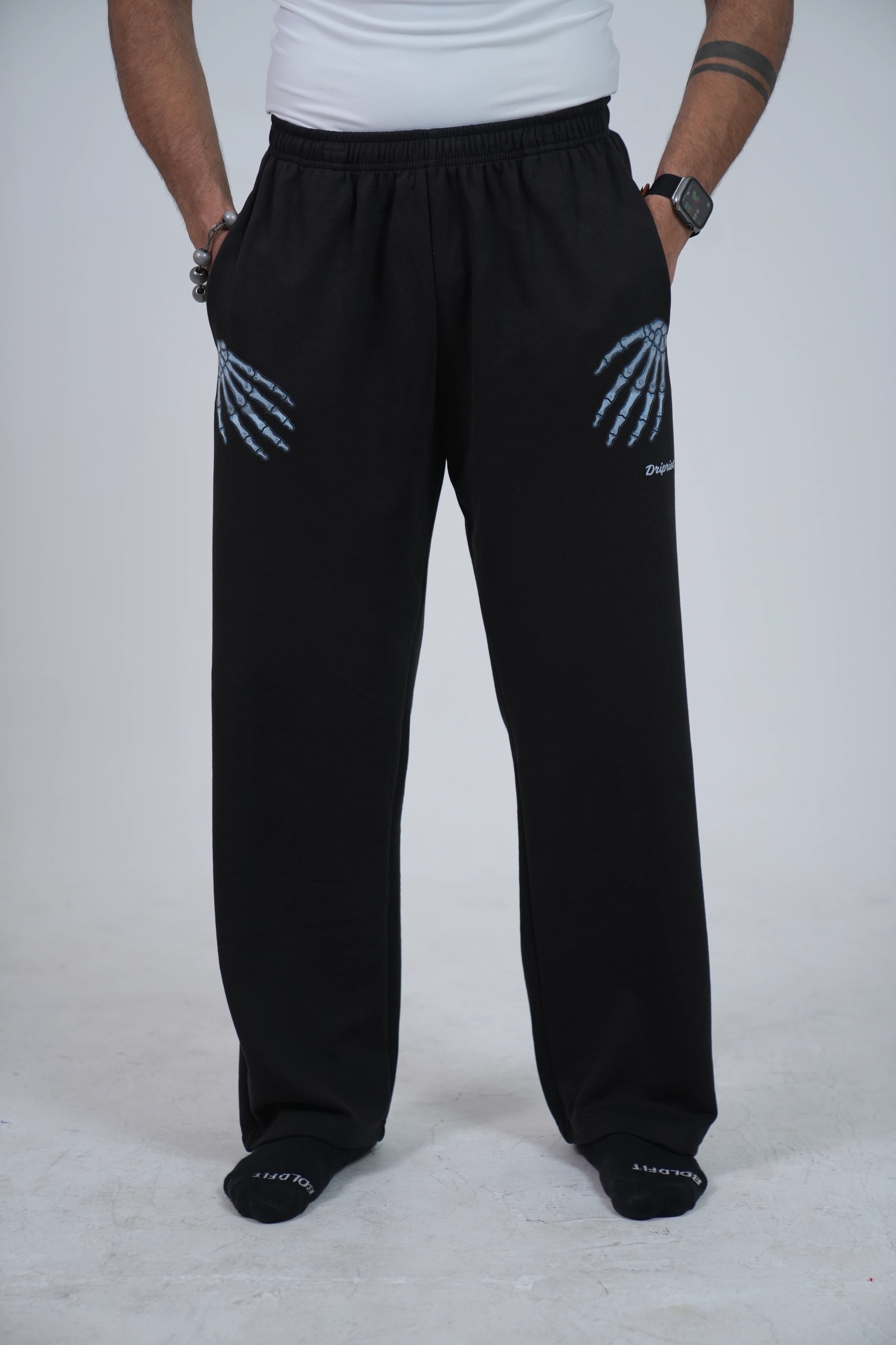Black Skeleton Hand Jogger