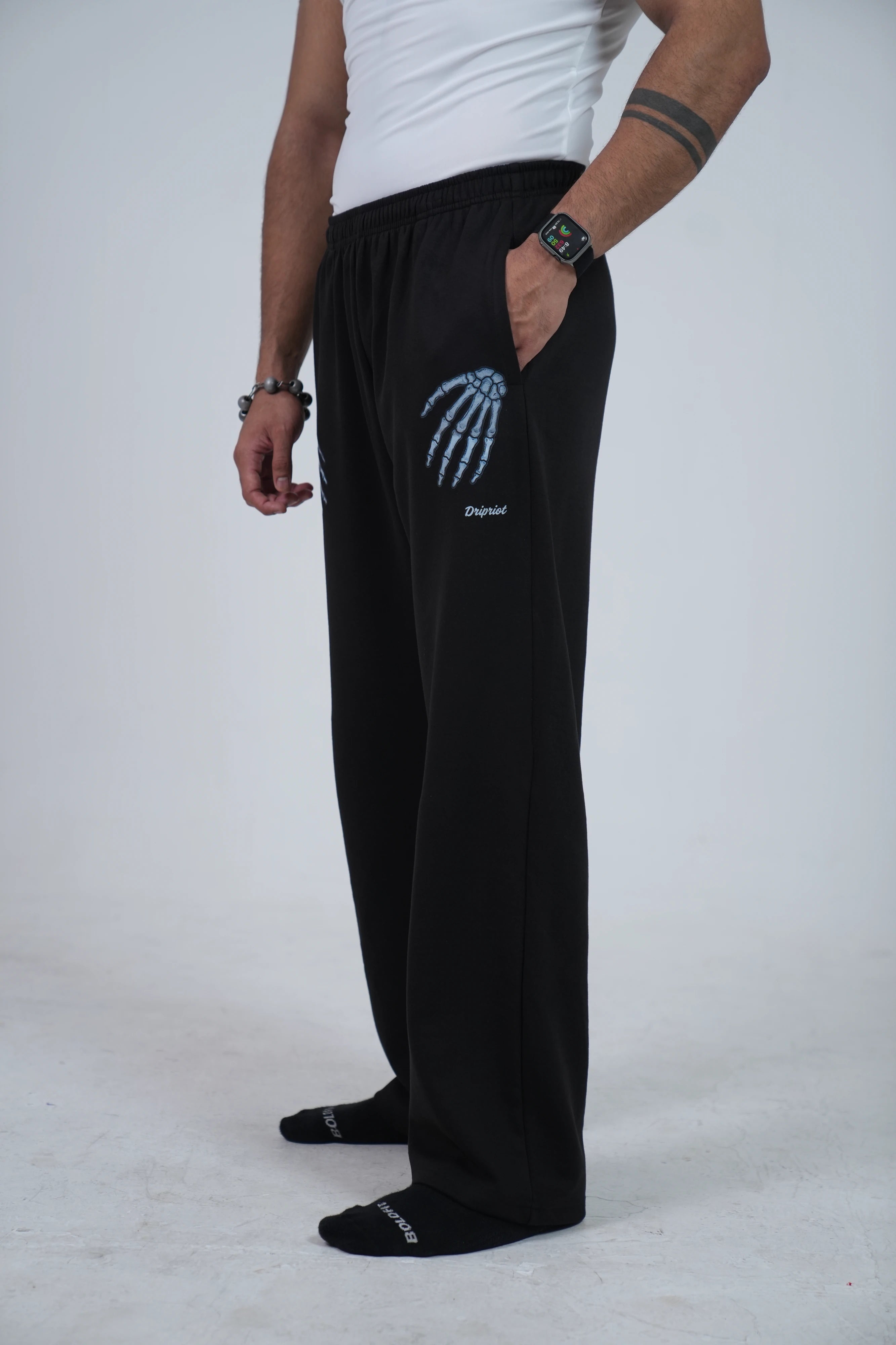 Black Skeleton Hand Jogger