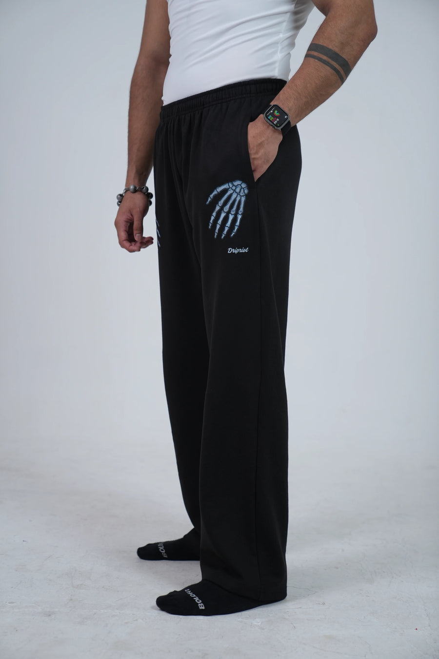 Black Skeleton Hand Jogger