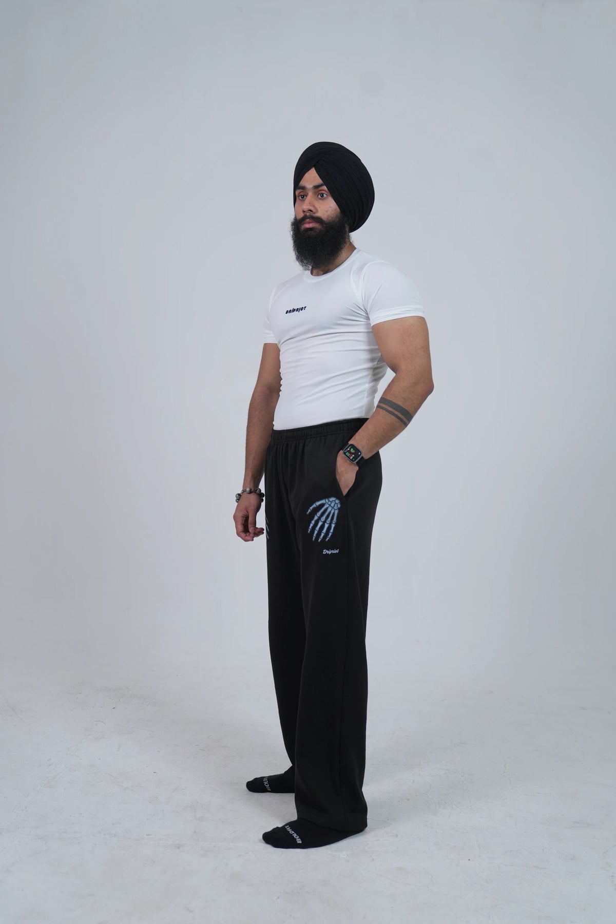 Black Skeleton Hand Jogger