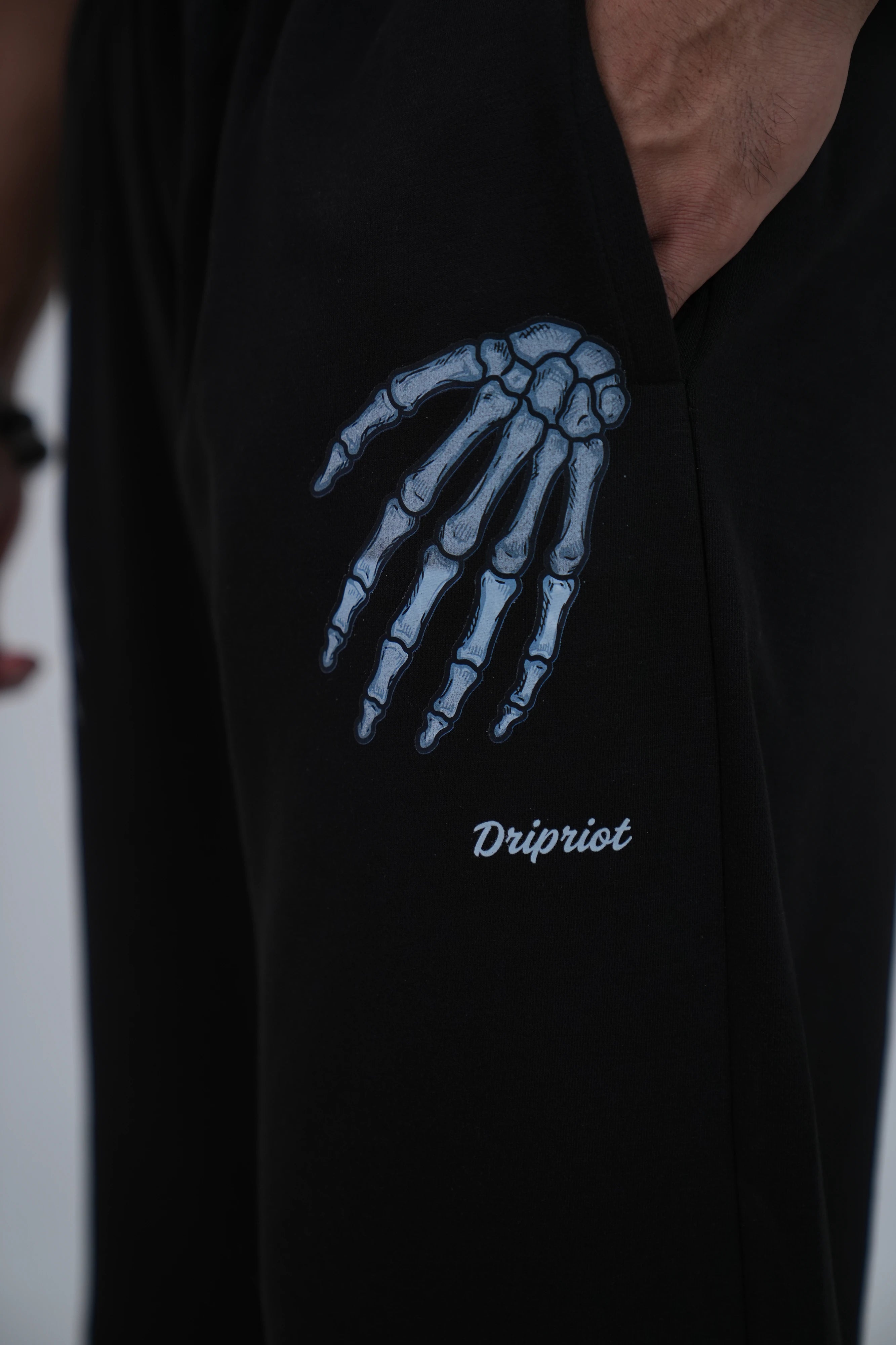 Black Skeleton Hand Jogger