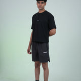Side Slit Dark Grey Shorts