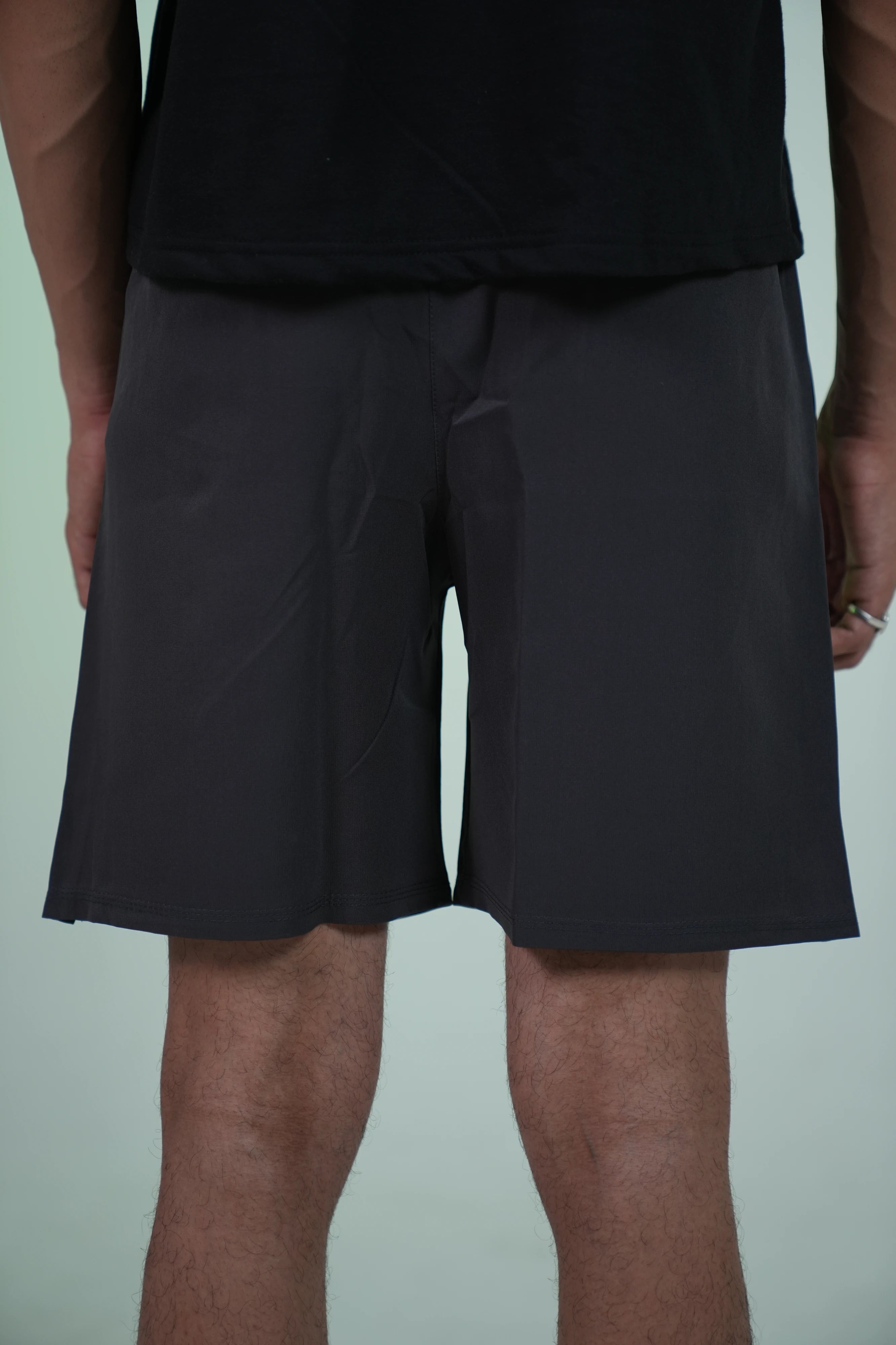 Side Slit Dark Grey Shorts