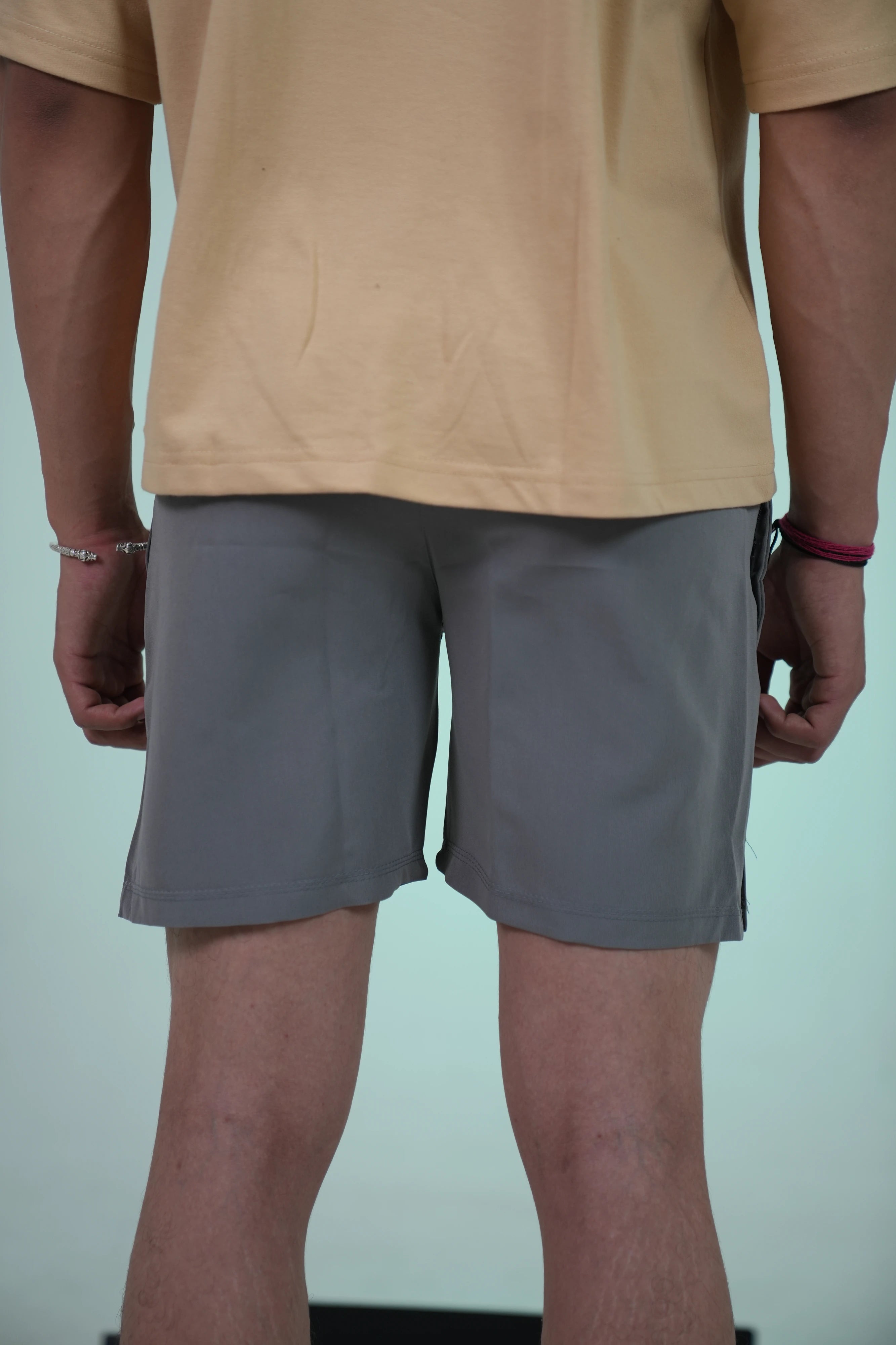 Side Slit Grey Shorts