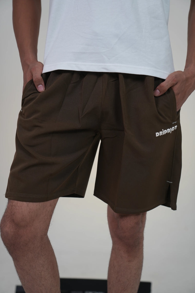Side Slit Coffee Shorts