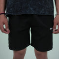 Side Slit Black Shorts
