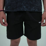 Side Slit Black Shorts