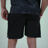 Side Slit Black Shorts