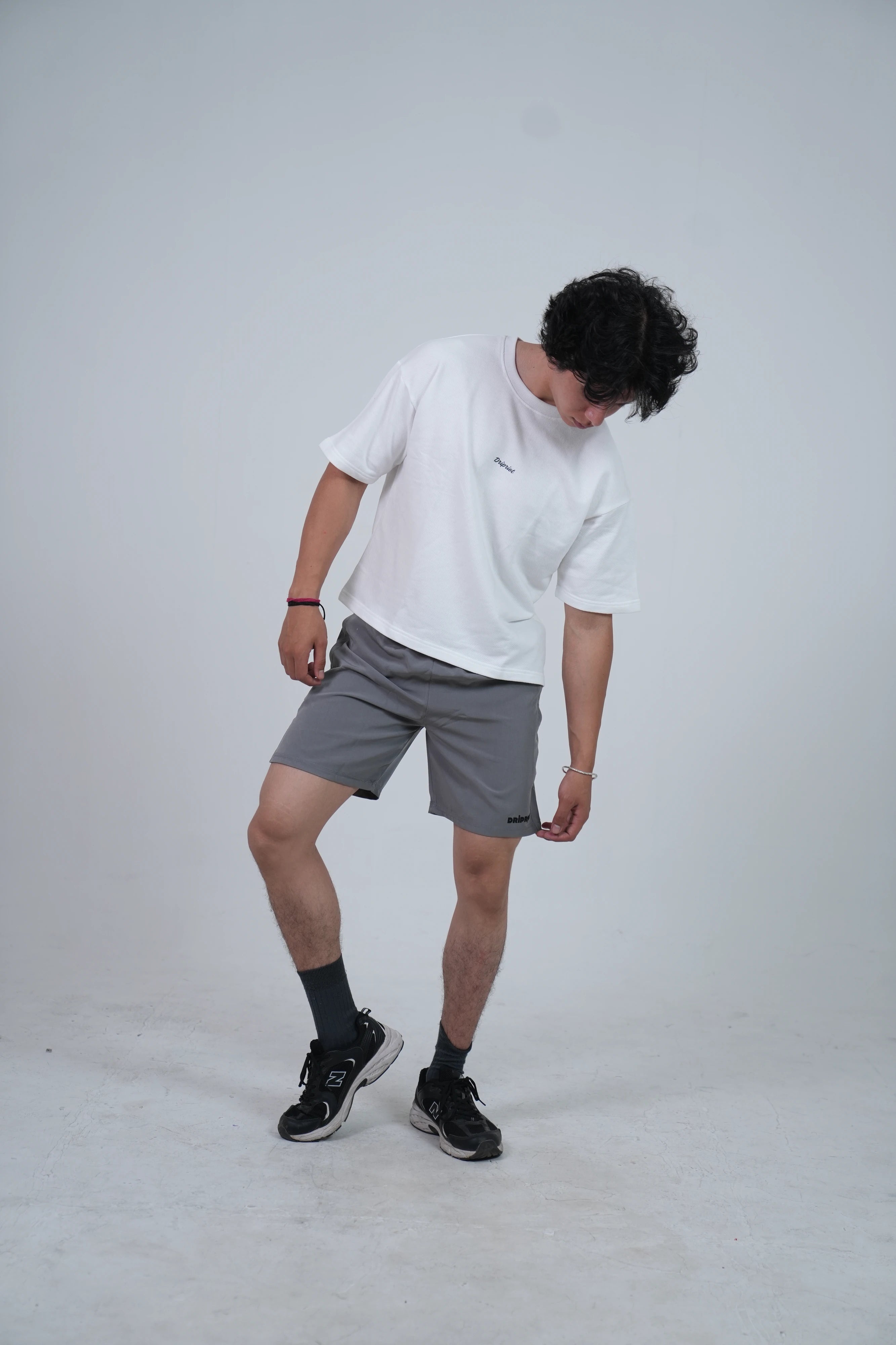 Boxy ribbed white Tshirt