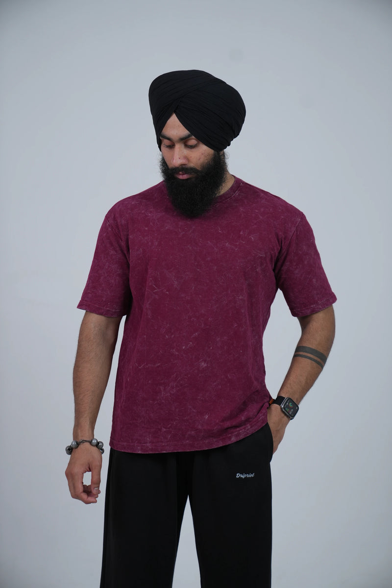 Aged Crimson Oversized Tshirt