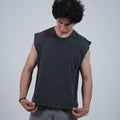 Acidwash smoky black boxy tank
