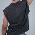 Acidwash smoky black boxy tank